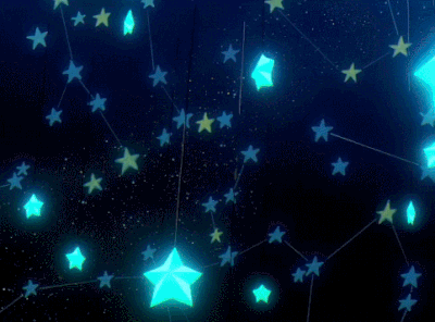 A GIF of animated blue stars.